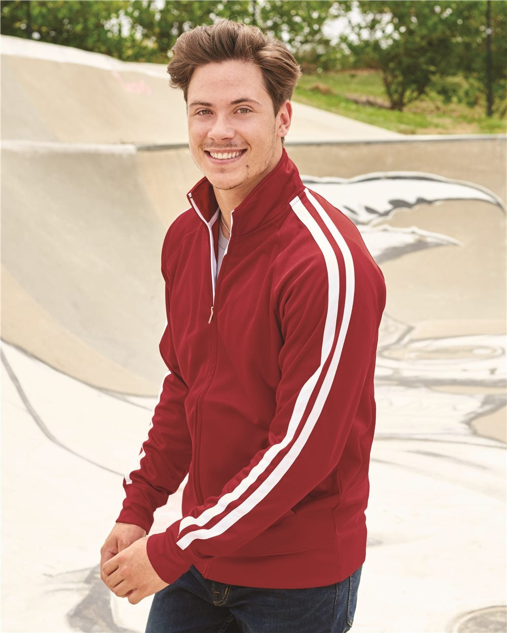 Independent Trading Co. Unisex Lightweight Poly-Tech Full-Zip Track Jacket