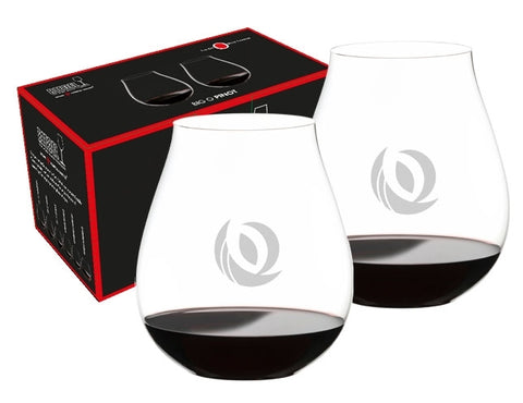 New World Pinot Noir, 25.75oz RIEDEL O crystal stemless wine glass S/2 in a Retail gift box