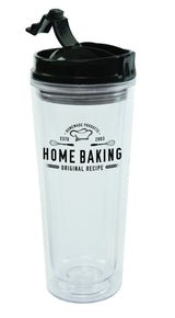 Sydney 16oz clear double wall tumbler with flip black lid