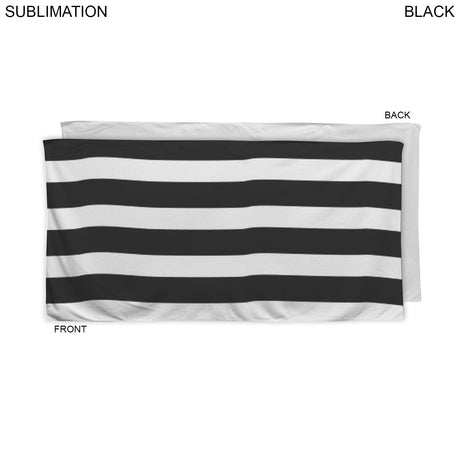 Cabana Stripe Sublimated Plush and Soft Velour Terry Beach Towel, 30x60