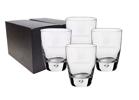 ~ Bormioli Rocco Luna 11.75oz clear rocks glass S/4 in a 'Midnight' gift box