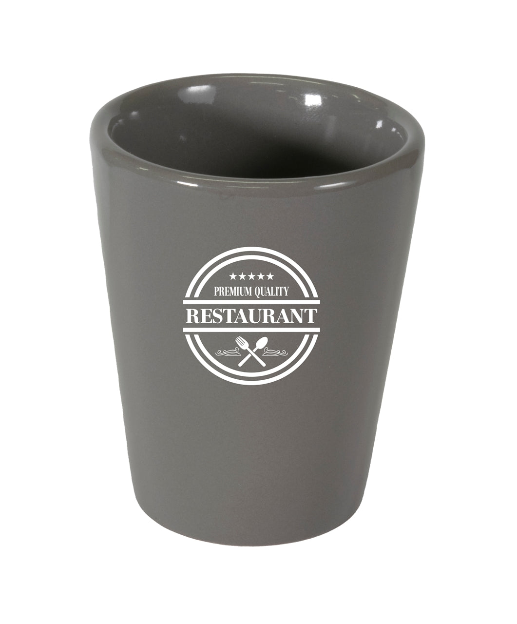 Bijou 2oz glossy ceramic shot glass grey