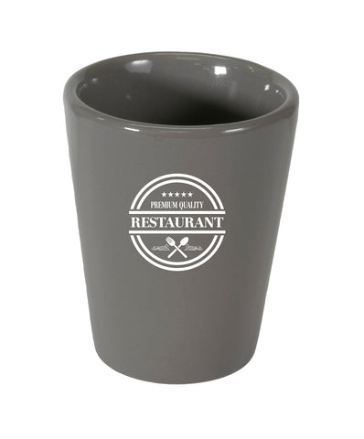 Bijou 2oz glossy ceramic shot glass grey