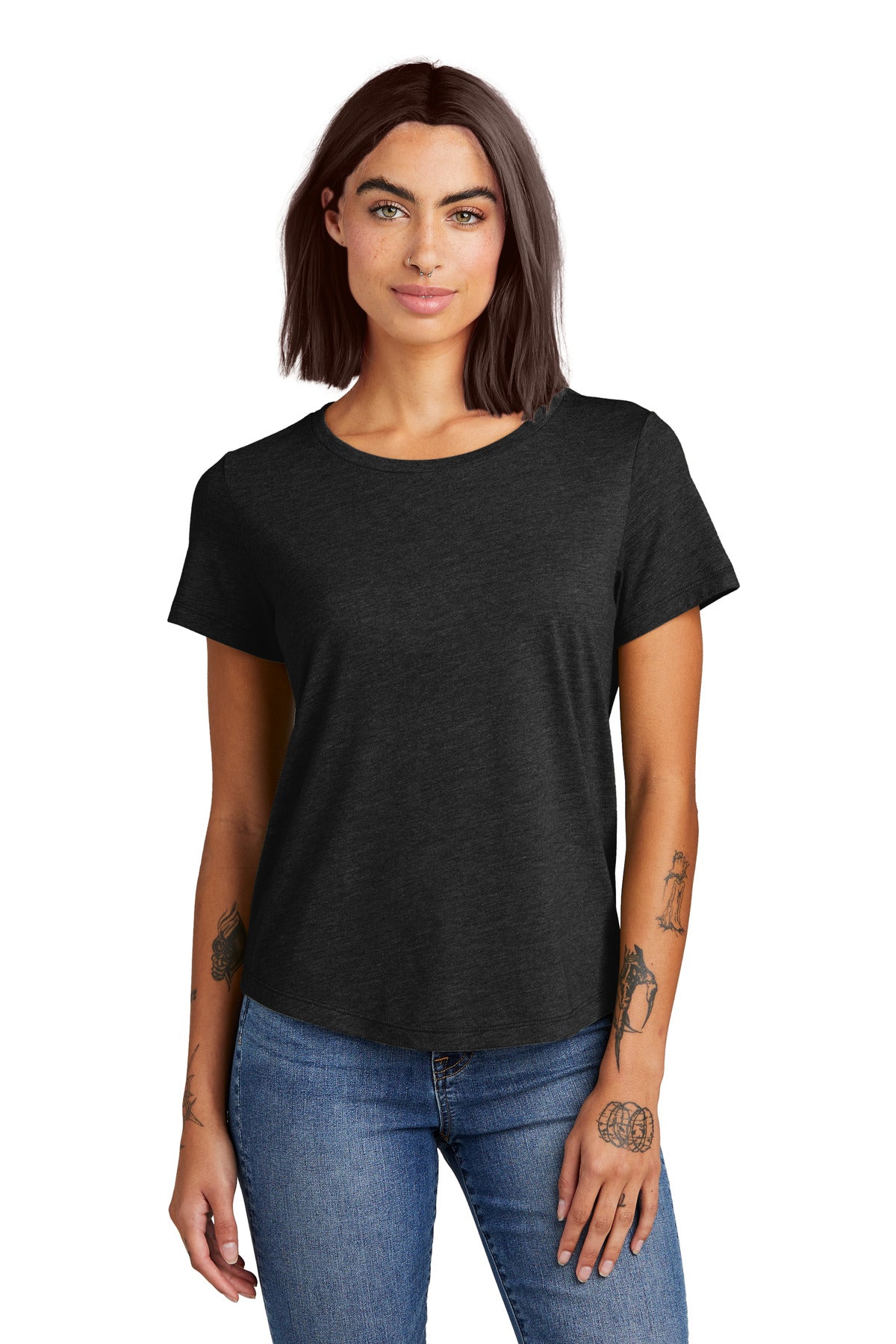 Allmade Women's Relaxed Tri-Blen Scoop Neck Tee