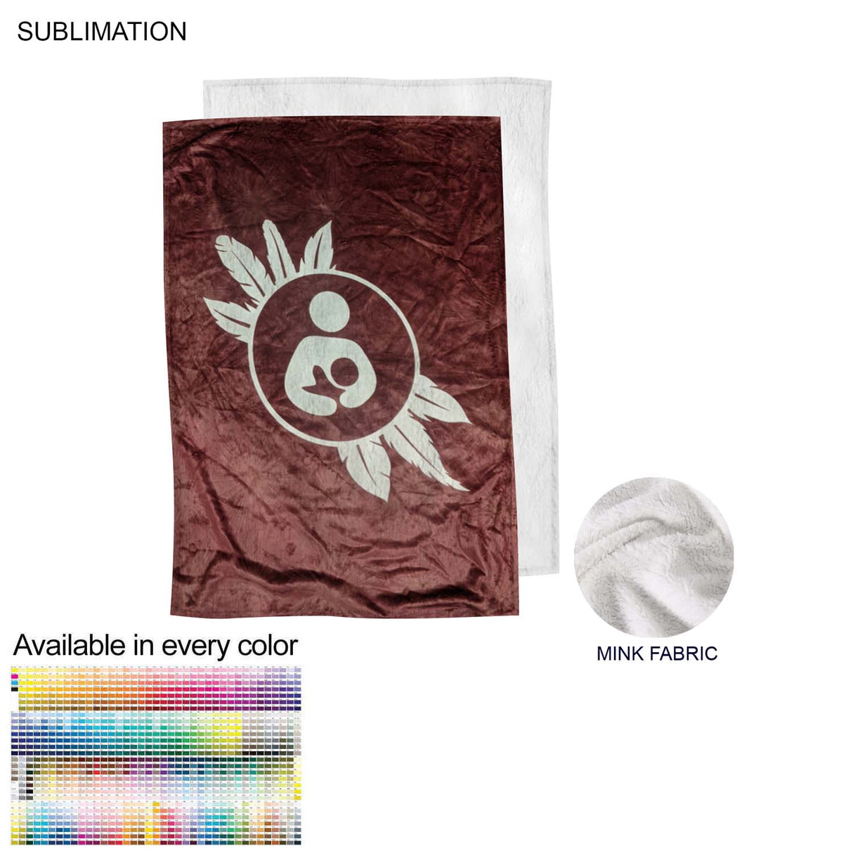 Plush and Cozy Mink Flannel Fleece Baby Blanket, 30x40, Sublimated Edge to Edge 1 side