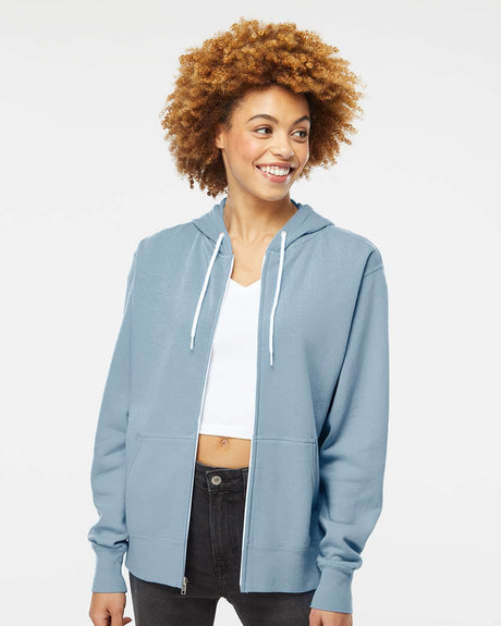 Independent Trading Co. Unisex Lightweight Full-Zip Hooded Sweatshirt