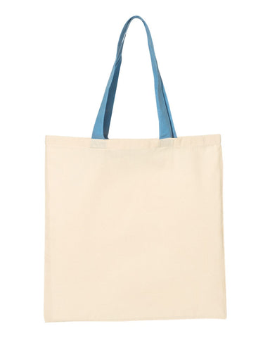 Q-Tees™ Economical Tote w/Contrast-Color Handles