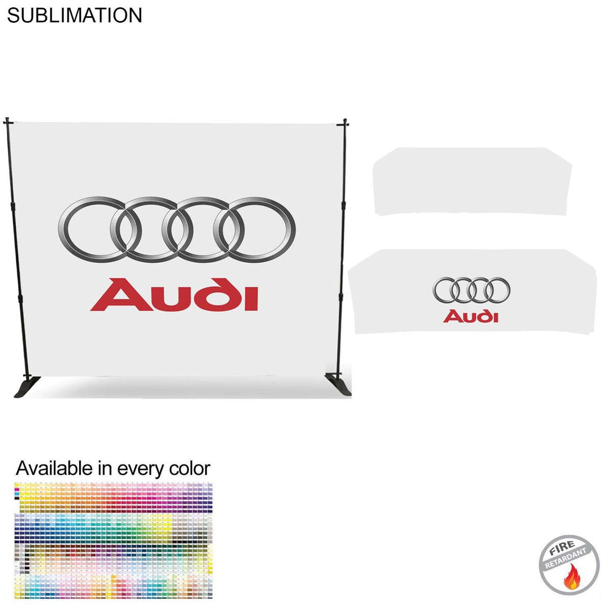 24Hr Express Ship- Tradeshow Booth Package 10' Expanding Display & 8' Sublimated PREMIUMTablecloth