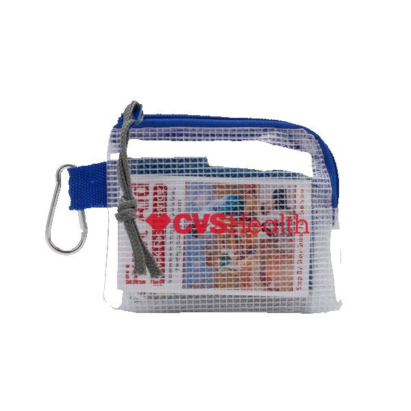 First Aid Kit w/Zippered Clear Nylon Bag