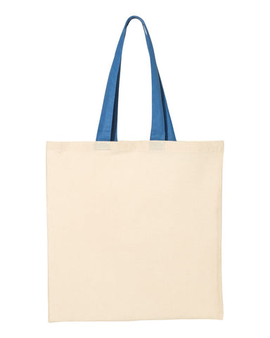 Q-Tees™ Economical Tote w/Contrast-Color Handles