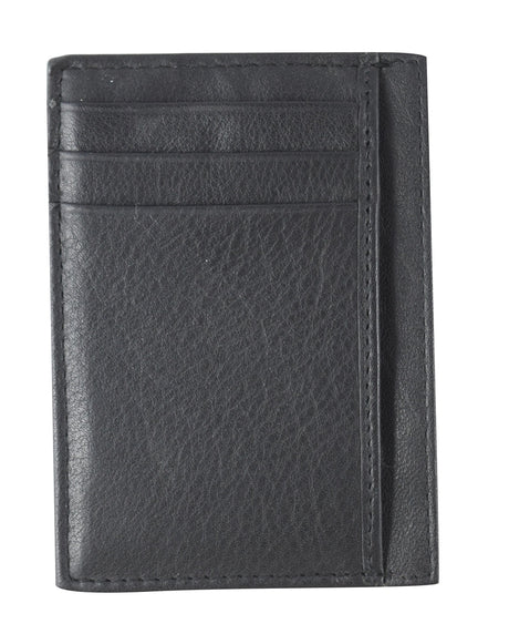 Business Card Holder, Genuine Leather - black