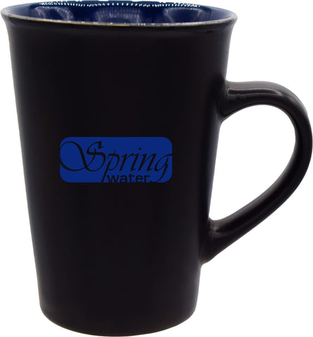 Economy Bedford 12oz satin finish ceramic mug black/blue