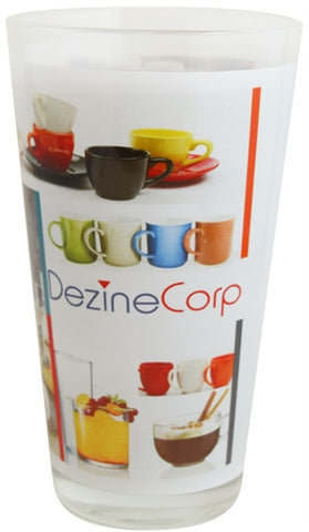 Madison 16oz clear mixing glass with white sublimation panel