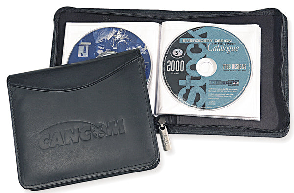 Zippered CD/DVD Holder, smooth nappa leather