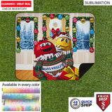 48 Hr Quick Ship -Water Repellent Microfiber Picnic Blanket, 50"x60", Sublimated Edge to Edge 1 side