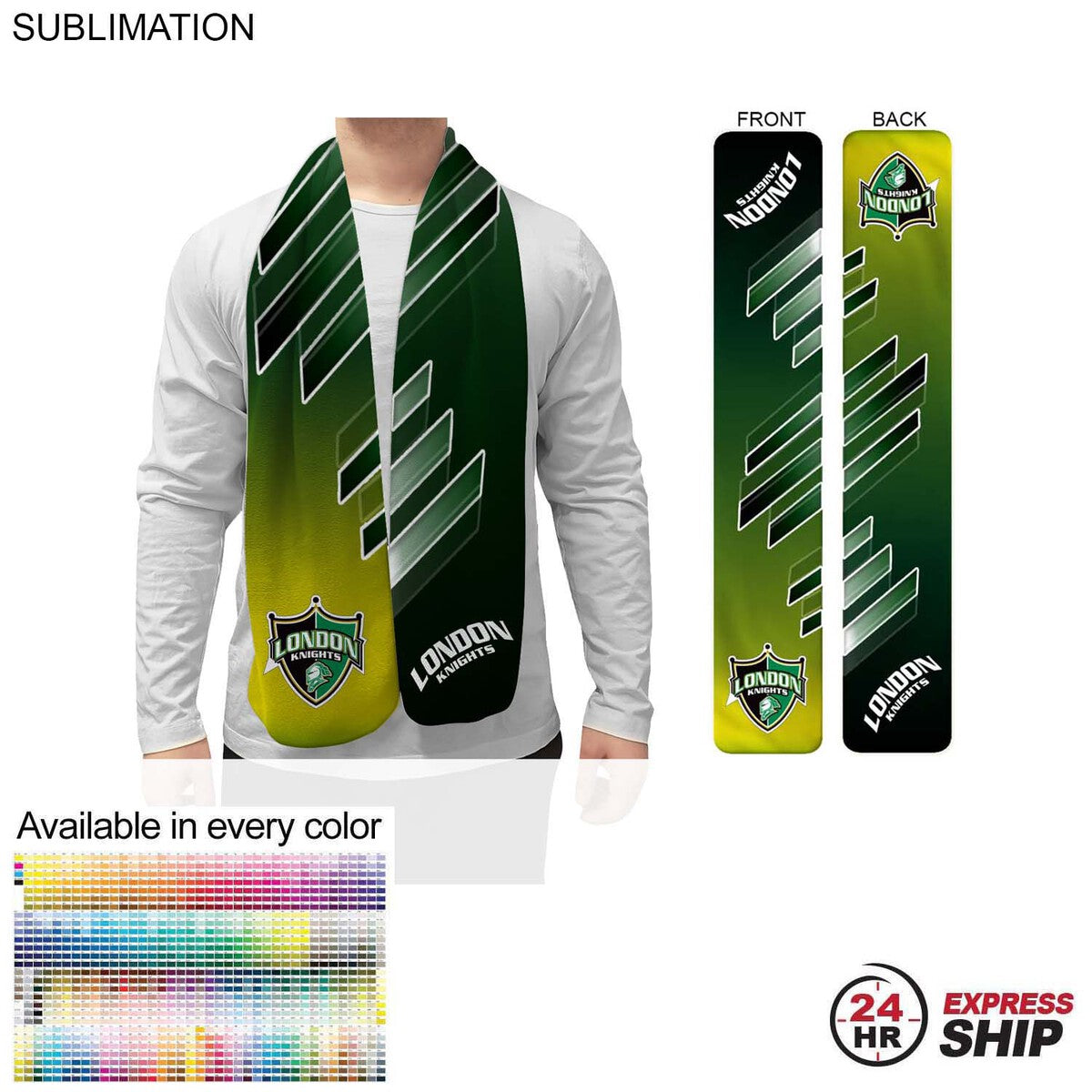 24 Hr Express Ship - Ultra Soft and Smooth Microfleece Scarf, 8x60, Sublimated BOTH sides