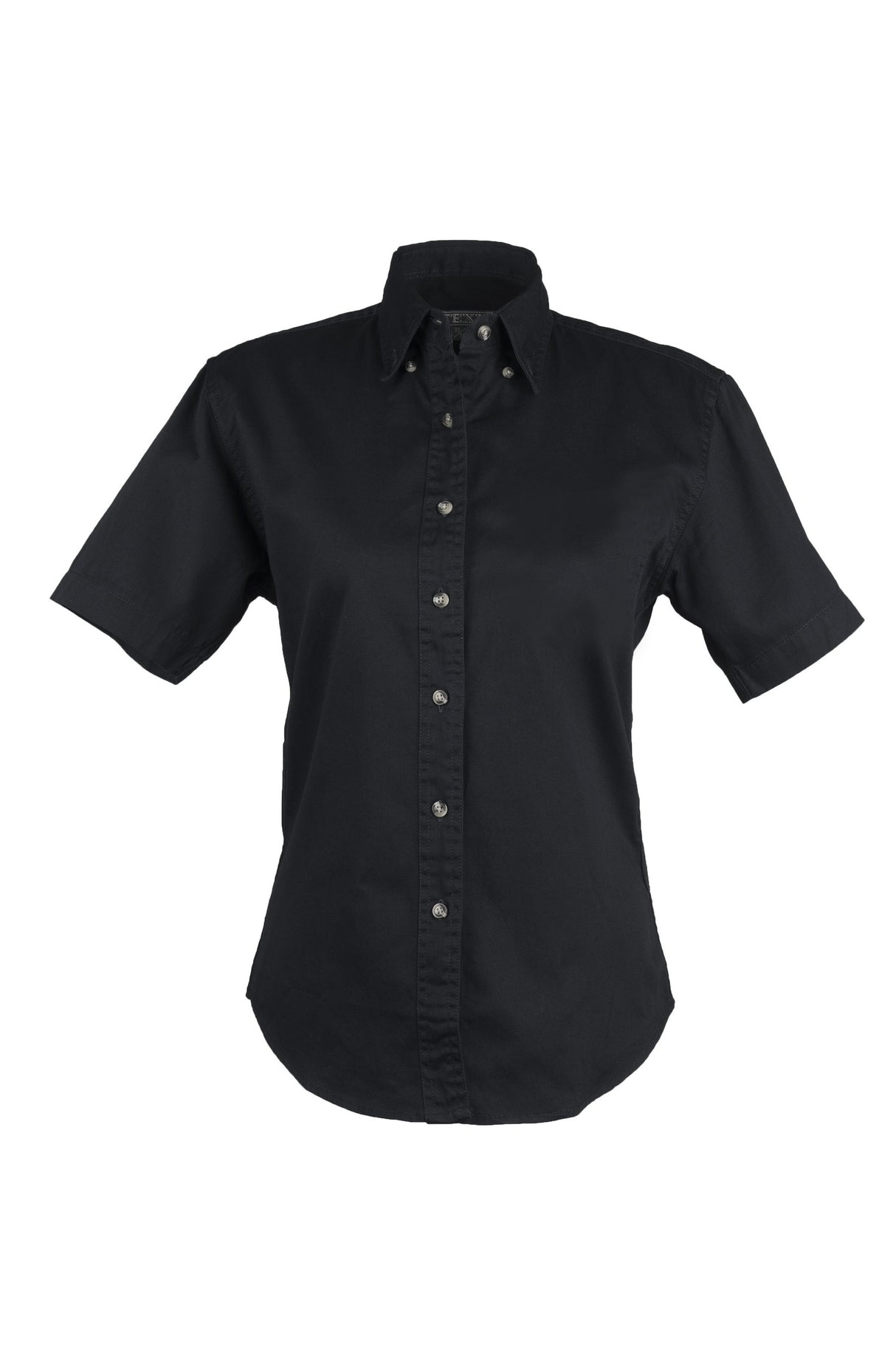 Ladies EASY CARE COTTON BLEND DRESS SHIRTS Short Sleeve(Black) (XS-3XL)
