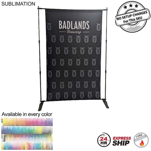 24 Hr Express Ship- 5' Exhibitor Expanding Display Kit, Media Wall Backdrop with Full Color Graphics