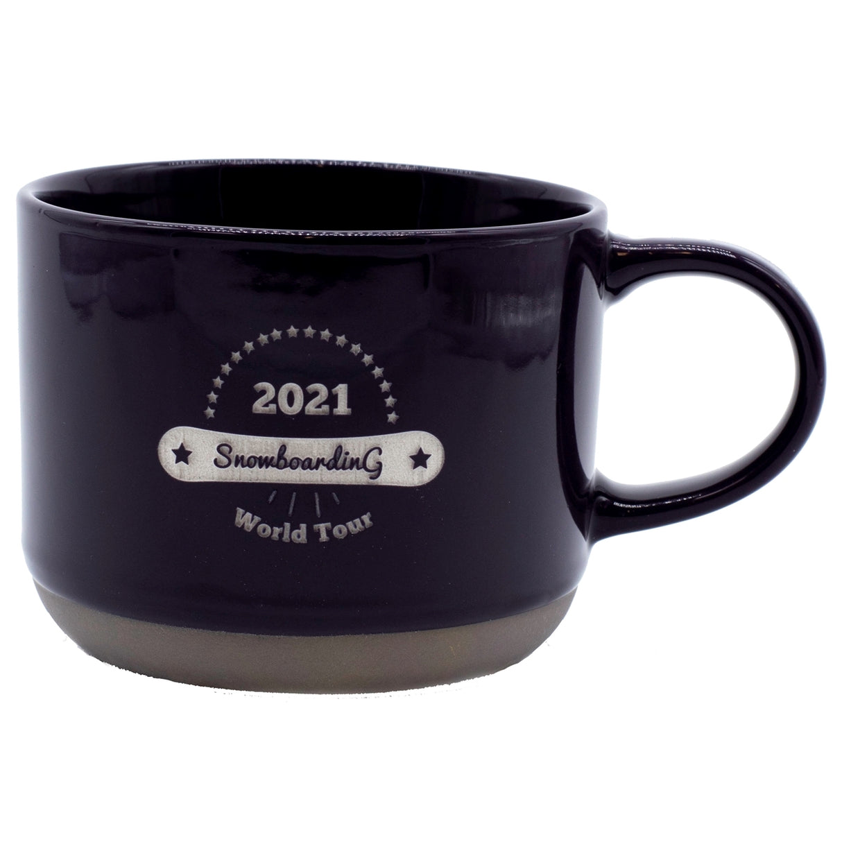 Alana 17oz mug purple/grey bottom trim in a Ripple gift box - Etched