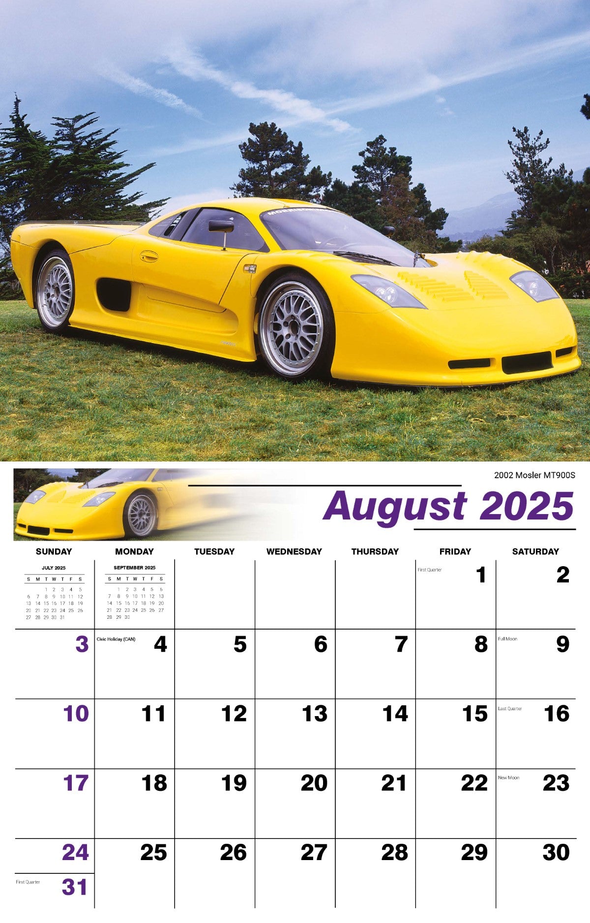 Galleria Wall Calendar 2025 Exotic Cars Eng.