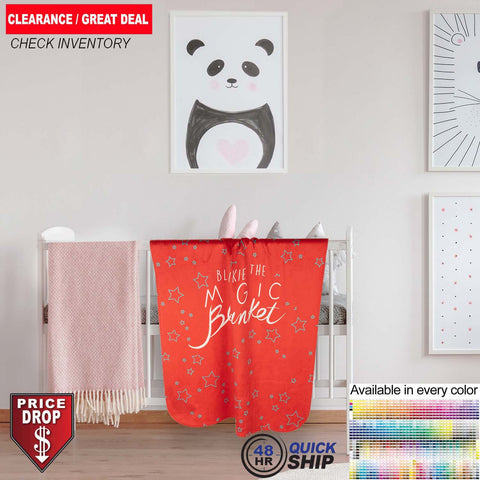 48 Hr Quick Ship - Sherpa Faux Wool Lined Micro Mink Baby Blanket, 30x40, Sublimated