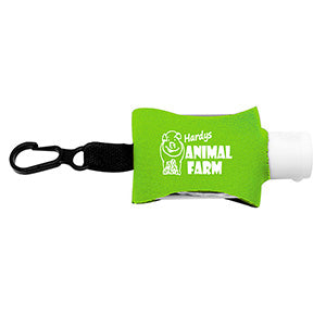 "SanPal Sleeve" .5 oz Hand Sanitizer Antibacterial Gel in Clip-On Neoprene Sleeve Cover