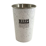 Festival 17oz stainless steel cup white w/black specs