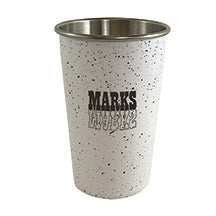Festival 17oz stainless steel cup white w/black specs