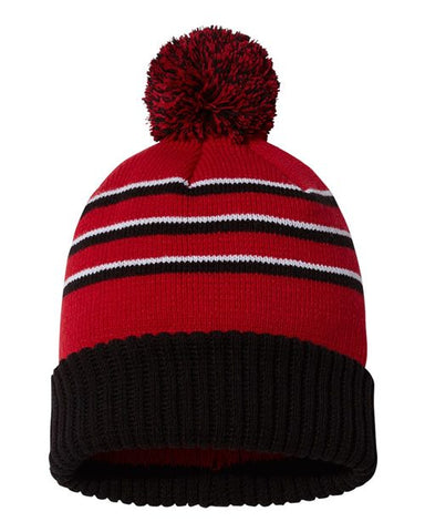 Richardson® Stripe Pom Cuffed Beanie