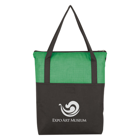 Crosshatch Non-woven Zippered Tote Bag