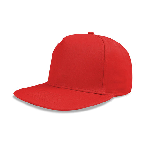 Deluxe 5 Panel Constructed Cotton Twill Flat Bill Cap