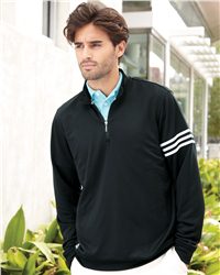 Adidas ClimaLite 3 Stripes French Terry Quarter Zip Pullover