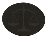 Oval Shaped single coaster black, Thick European Bonded Leather - no backing