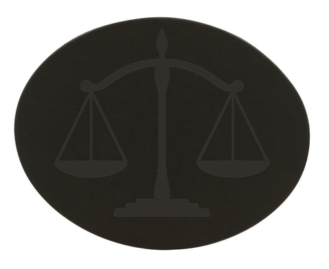 Oval Shaped single coaster black, Thick European Bonded Leather - no backing