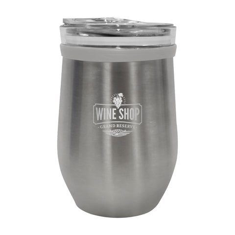 8 Oz. Glass And Stainless Steel Wine Tumbler