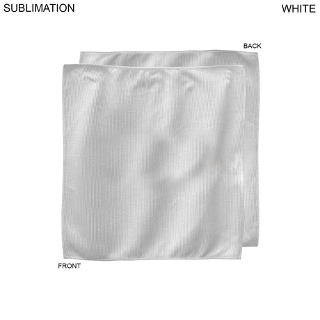 White Microfiber Dri-Lite Terry Hot Towel Face Cloth, 10x10, Sublimated Full color Logos