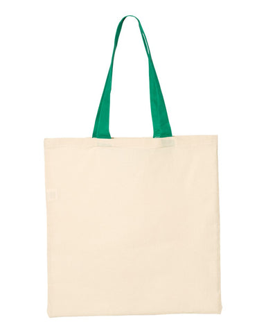 Q-Tees™ Economical Tote w/Contrast-Color Handles