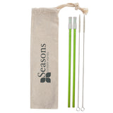 2- Pack Park Avenue Stainless Straw Kit With Cotton Pouch