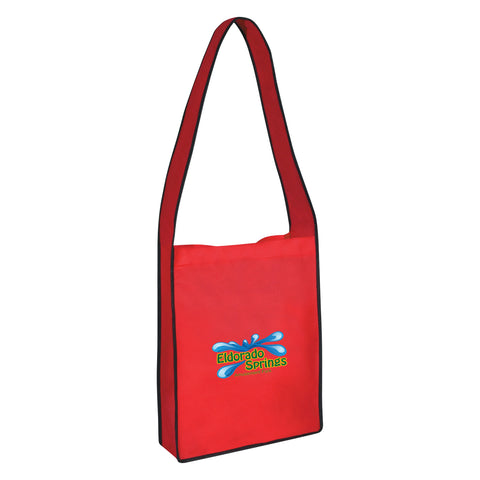 Non-woven Messenger Tote Bag With Hook And Loop Closure