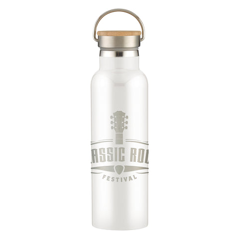 21 Oz. Full Laser Tipton Stainless Steel Bottle With Bamboo Lid