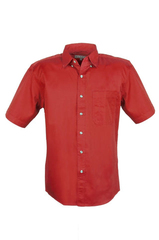 MEN EASY CARE COTTON BLEND DRESS SHIRTS SHORT Sleeve Tall (Red) (LT-3XLT)