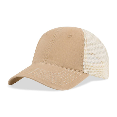 Bio-Washed Cotton Twill Front Cap w/Soft Mesh Sides & Back