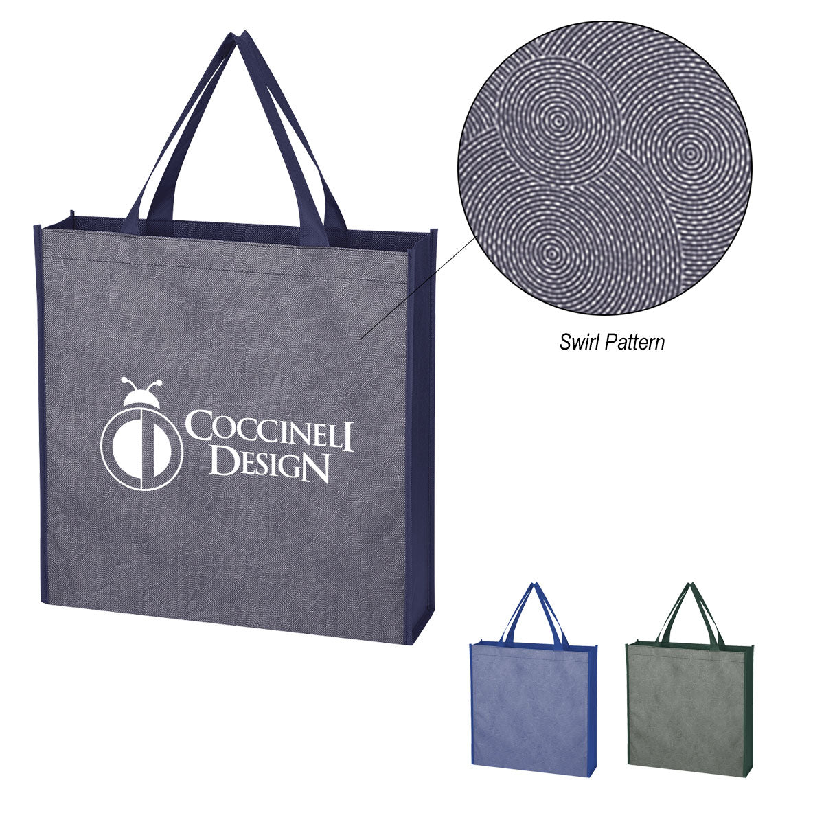 Silver Swirls Non-woven Tote Bag