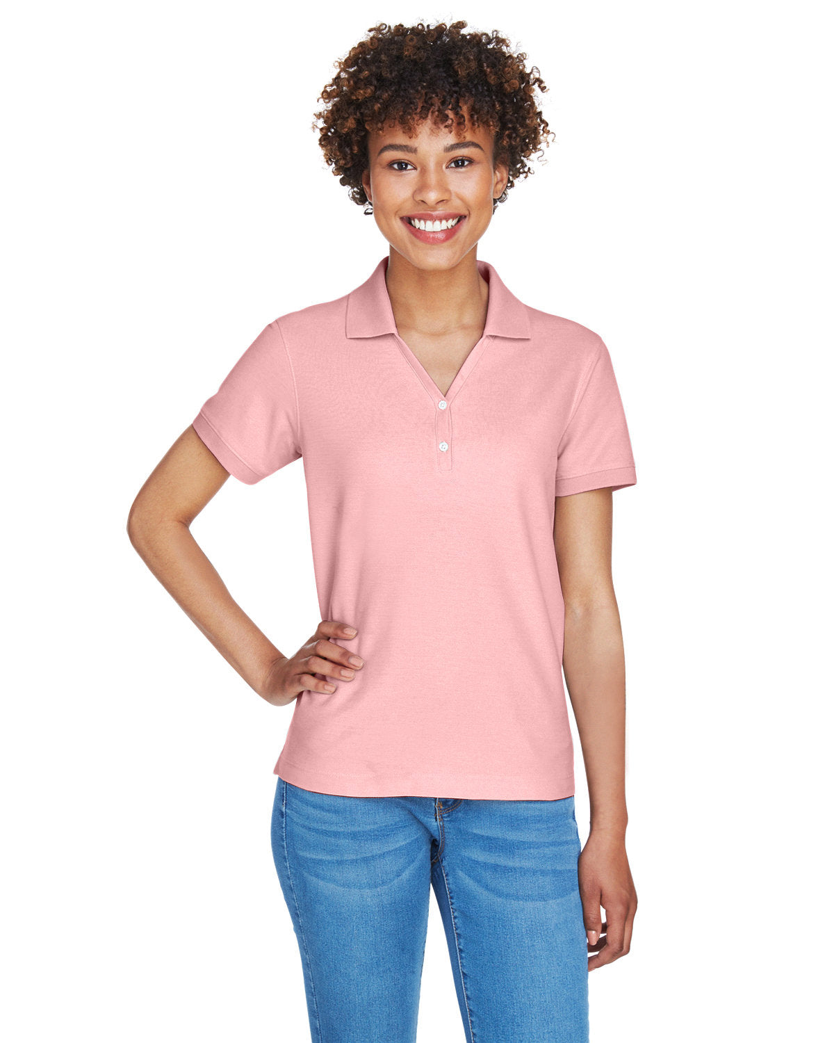 Devon and Jones Ladies' Pima Piqué Y-Collar Polo