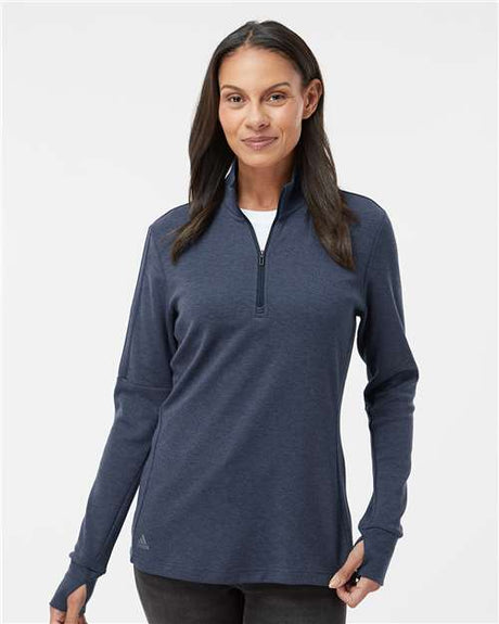 Adidas® Women's 3-Stripes Quarter Zip Sweater