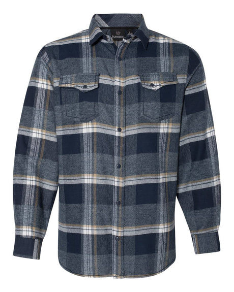 Burnside® Snap Front Long Sleeve Plaid Flannel Shirt