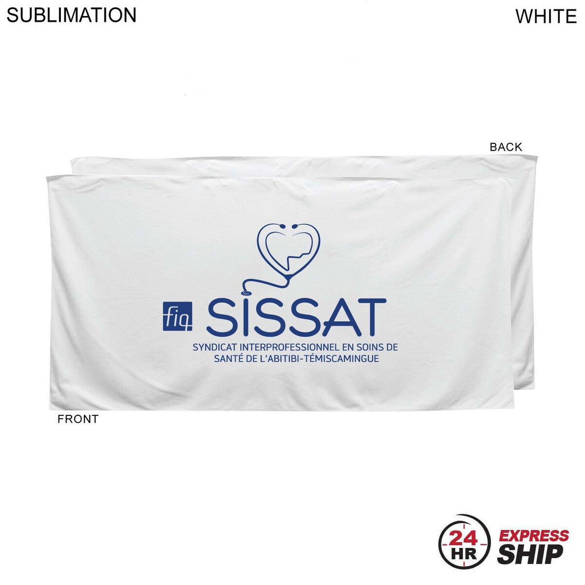 24 Hr Express Ship - Heaviest weight, Plush Velour Terry Cotton Blend White Beach Towel, 30x60