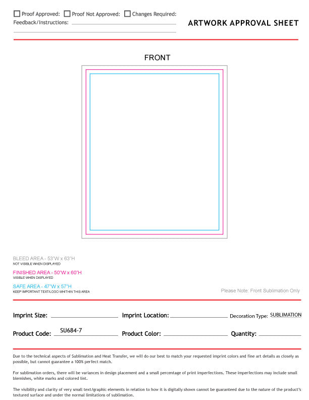 48 Hr Quick Ship - Plush and Cozy Mink Flannel Fleece Blanket, 50x60, Sublimated Edge to Edge 1 side