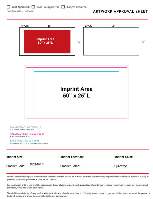 72 Hr Fast Ship -Absorbent Microfiber Dri-Lite Terry White Beach Towel, 30x60, Sublimated