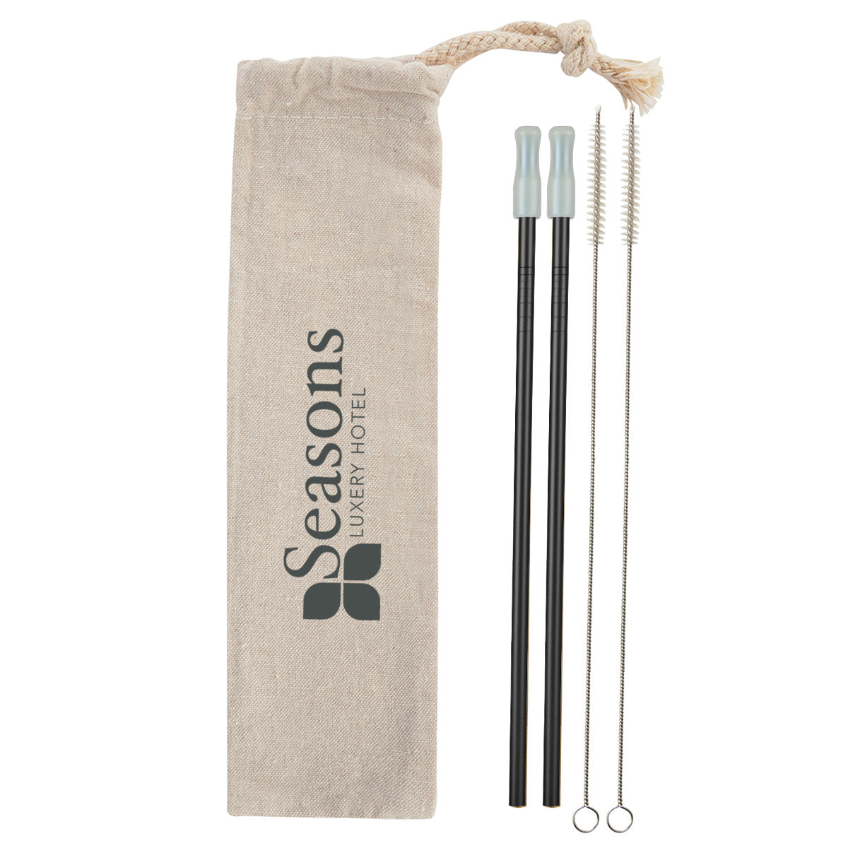 2- Pack Park Avenue Stainless Straw Kit With Cotton Pouch